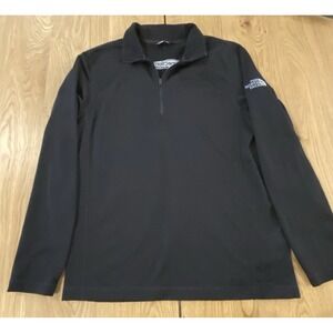 The North Face Tech 1/4 Zip Pullover Mens M Black Fleece Lined Softshell *
